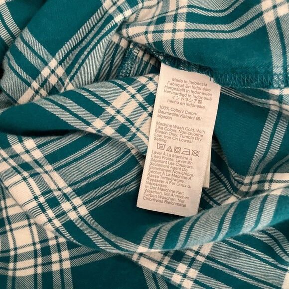 J Crew Flannel Women's Medium Blue Plaid Button Up Shirt Collared Preppy - Picture 9 of 10